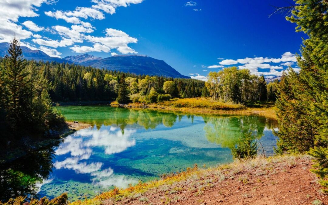 colorado lake and blue sky